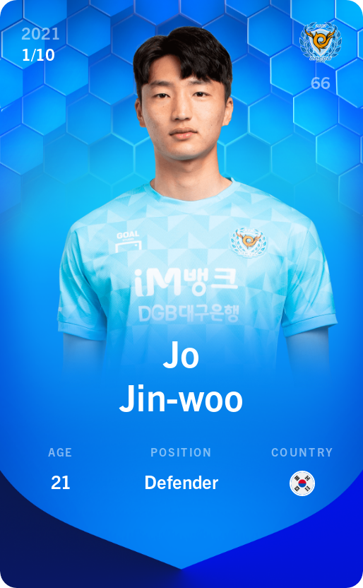 Sorare - Sorare Official - Jo Jin-woo 2021-22 • Super Rare 1/10 - NFT # 52752688064353480937861707877823386790748399449197180966635544124307830501648