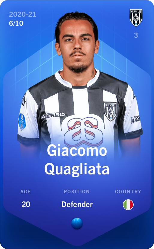 Sorare - Sorare Official - Giacomo Quagliata 2020-21 • Super Rare 6/10 - NFT # 27618030681205357168483252651776867049533252872459496079199543298434817113311