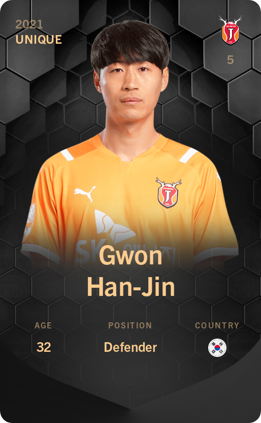 Sorare - Sorare Official - Gwon Han-Jin 2021-22 • Unique - NFT # 50510603910377907325308482770167513915338837504830486075056538928521459851402