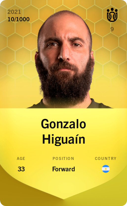 Sorare - Sorare Official - Gonzalo Higuaín 2021-22 • Limited 10/1000 - NFT # 71451337824174998093094760793996965567728336733443642353110053208642689431076
