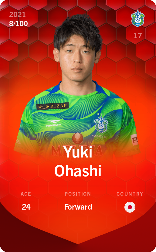 Sorare - Sorare Official - Yuki Ohashi 2021-22 • Rare 8/100 - NFT # 87303552911136930089718998497171811199743338499770009435548870782595443492318