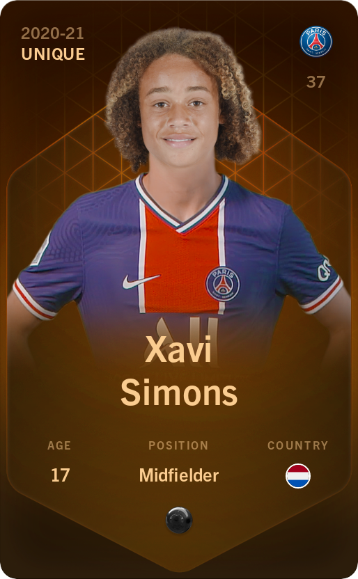 Sorare - Sorare Official - Xavi Simons 2020-21 • Unique - NFT # 6343032380205300901239922700952759611278474033006289706393922734523306395643