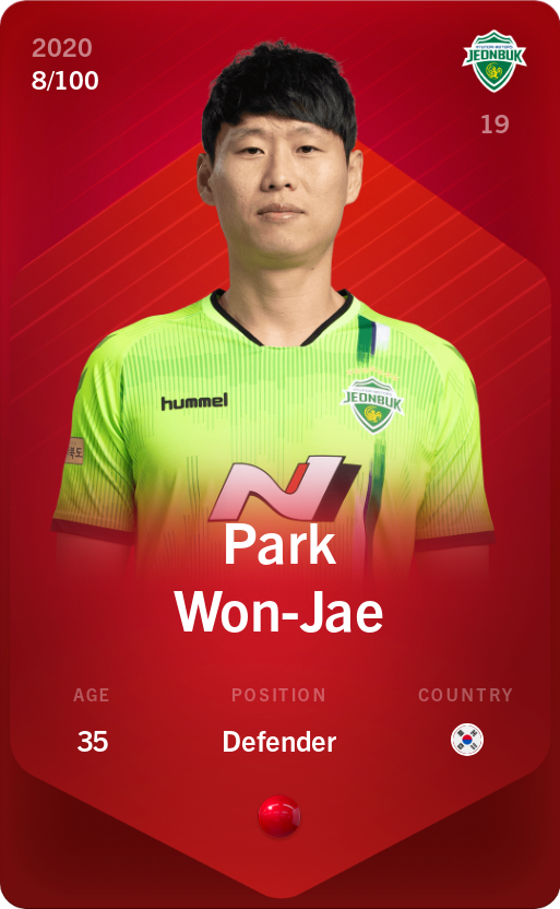 Sorare - Sorare Official - Park Won-Jae 2020-21 • Rare 8/100 - NFT # 101977445633226866868071023498581572136620881005962319512276367713732554147550