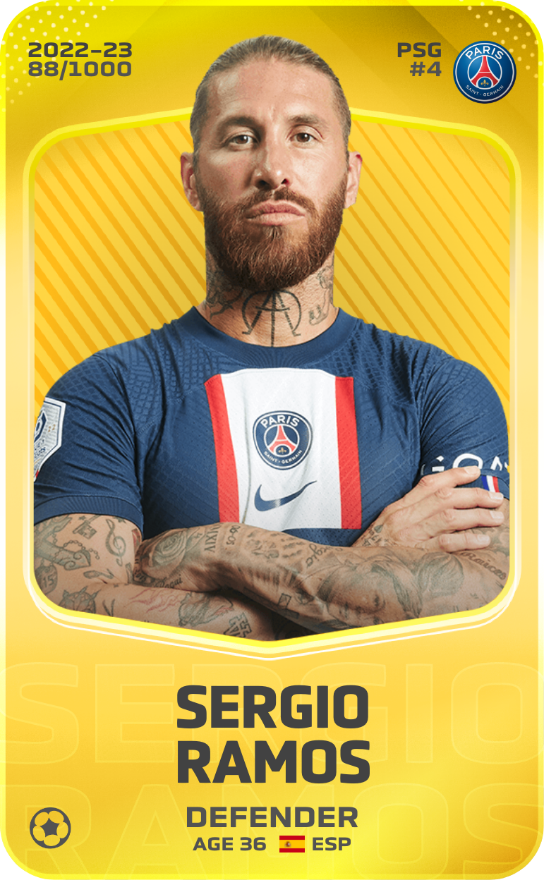 Sorare - Sorare Official - Sergio Ramos 2022-23 • Limited 88/1000 - NFT # 44288364671234675856536621696856285120647642868067535549009877584390344529934