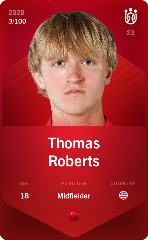 Sorare - Sorare Official - Thomas Roberts 2020-21 • Rare 3/100 - NFT # 36947134141663228368262327301543576320284970459246142845185076729378041649280