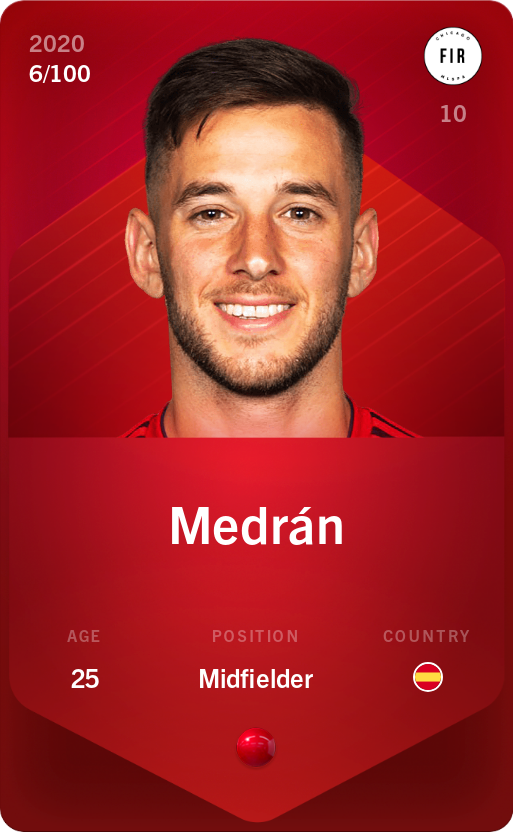 Sorare - Sorare Official - Medrán 2020-21 • Rare 6/100 - NFT # 36226950660852965247315613964374467175503449678748787546699363361314950234052