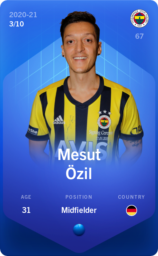 Sorare - Sorare Official - Mesut Özil 2020-21 • Super Rare 3/10 - NFT # 56119998188539865919807203443168105143336949282542578058386802752370457667622