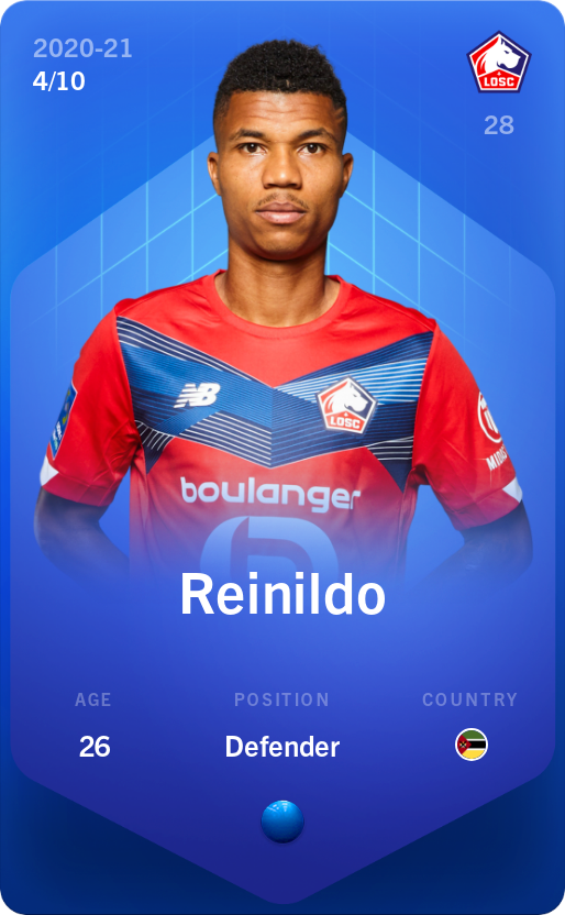 Sorare - Sorare Official - Reinildo 2020-21 • Super Rare 4/10 - NFT # 49739930022984730454598197704436675049485138155587521625117946618064290676697