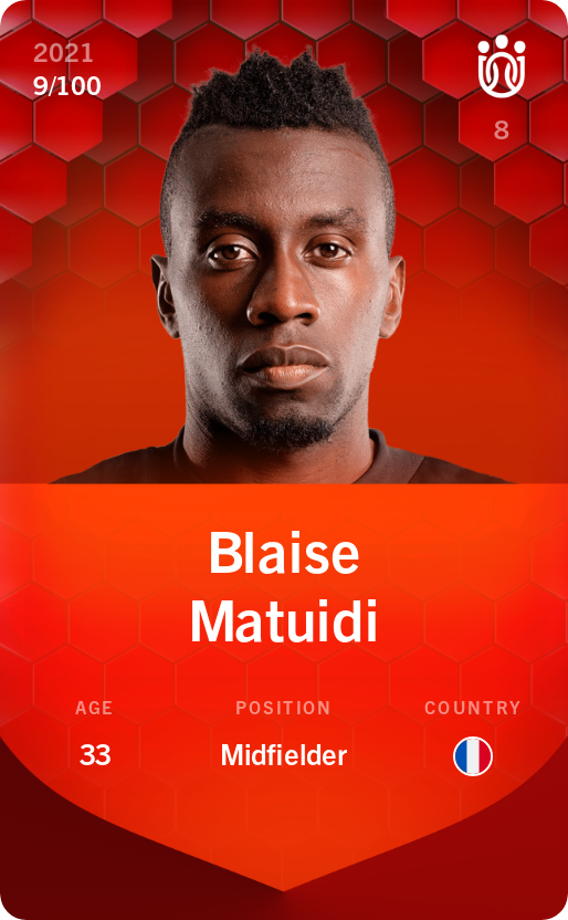 Sorare - Sorare Official - Blaise Matuidi 2021-22 • Rare 9/100 - NFT # 18840299526800832065641698207772660058424422750794863694722630647557454062736