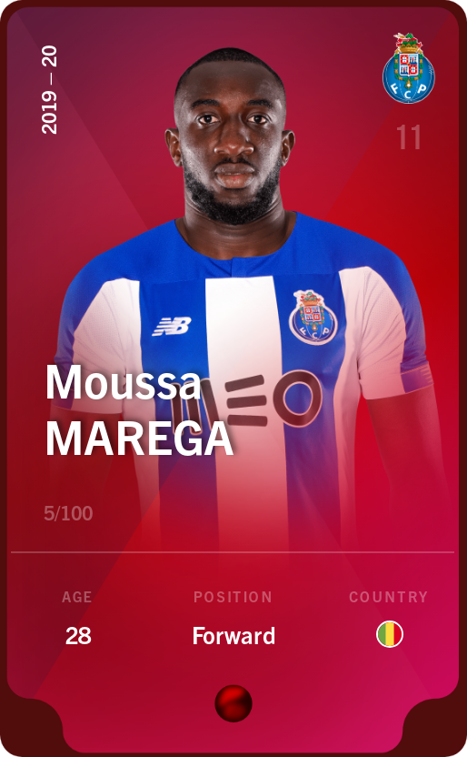 Sorare - Sorare Official - Moussa Marega 2019-20 • Rare 5/100 - NFT # 24442240323687251361169433478249921194255154610880671922952102144444099218399