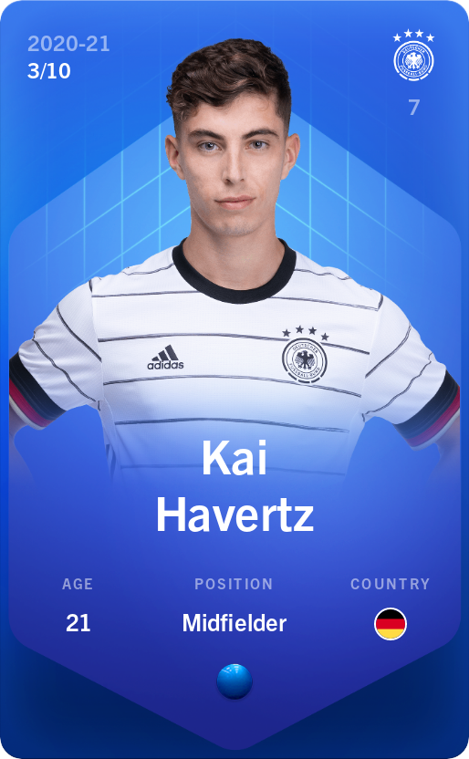 Sorare - Sorare Official - Kai Havertz 2020-21 • Super Rare 3/10 - NFT # 63857945616162798690088227761454412330993298787490868644621909816209705676429