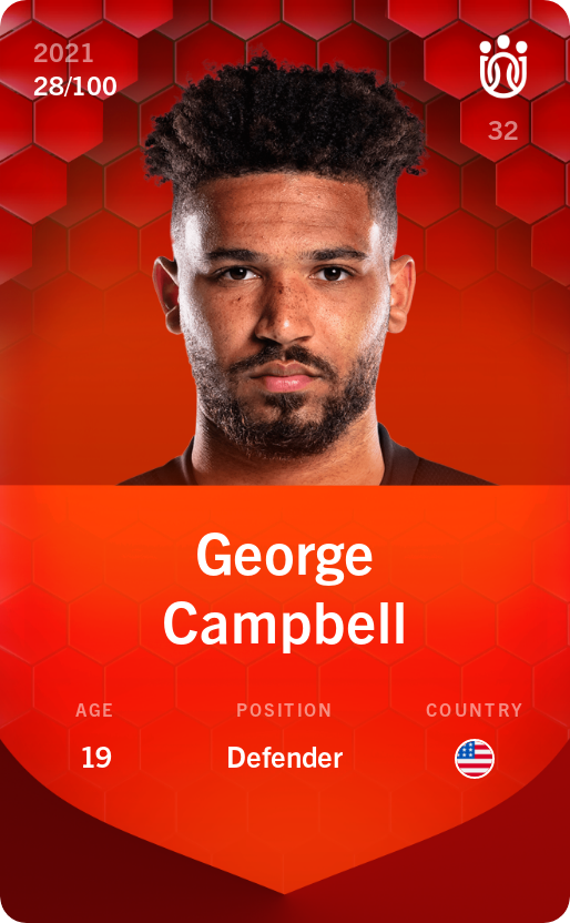 Sorare - Sorare Official - George Campbell 2021-22 • Rare 28/100 - NFT # 15220422008608291969628700392396719116938612927939431087339645969423158673544