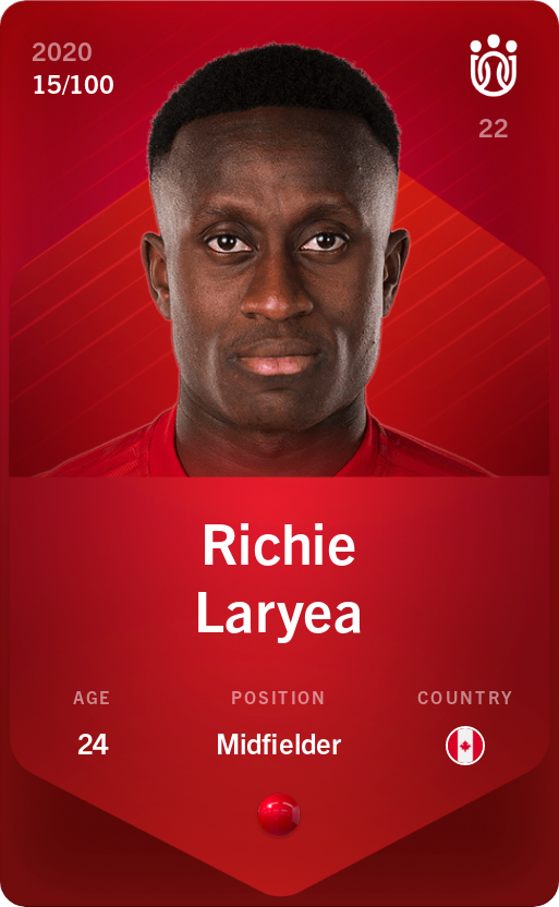 Sorare - Sorare Official - Richie Laryea 2020-21 • Rare 15/100 - NFT # 42220568264751824142758548553481309055486305027439015109303481564081082265029