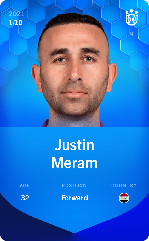 Sorare - Sorare Official - Justin Meram 2021-22 • Super Rare 1/10 - NFT # 97502297575126952776948123275285353069496837545760494970740476919254323547467