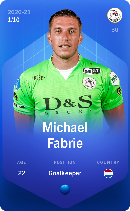 Sorare - Sorare Official - Michael Fabrie 2020-21 • Super Rare 1/10 - NFT # 41428794203390521237750497086004150848395410786589370327285390729944585601929