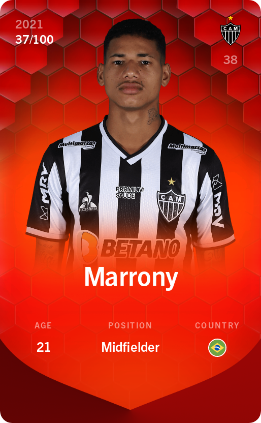 Sorare - Sorare Official - Marrony 2021-22 • Rare 37/100 - NFT # 101378364251069815607730049263347050948962690380436164599020641073988023975568