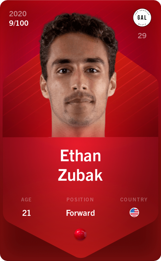 Sorare - Sorare Official - Ethan Zubak 2020-21 • Rare 9/100 - NFT # 115489582518990342852323081472331287305969787839760296804892092848479931670395
