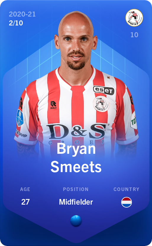 Sorare - Sorare Official - Bryan Smeets 2020-21 • Super Rare 2/10 - NFT # 42756868187606192977505769529166105754640609617694422456024063285528158292680