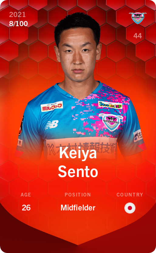Sorare - Sorare Official - Keiya Sento 2021-22 • Rare 8/100 - NFT # 103624092236285735564816888049759534441422497149888625193772671387924262925650