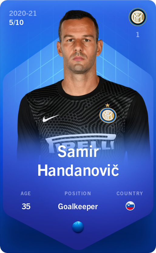 Sorare - Sorare Official - Samir Handanovič 2020-21 • Super Rare 5/10 - NFT # 4474606159046481842191142849592855768435497722783262190699298806100997448552