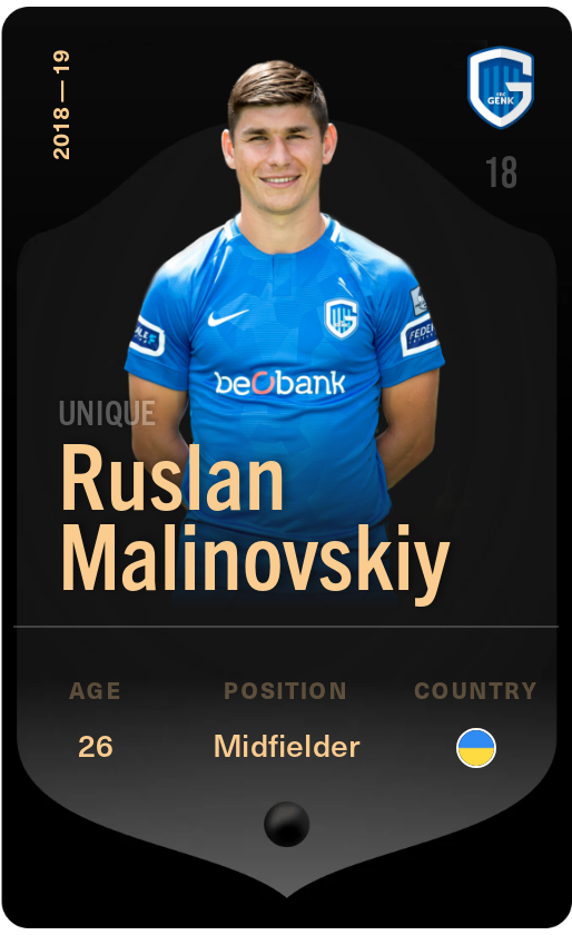 Sorare - Sorare Official - Ruslan Malinovskiy 2018-19 • Unique - NFT # 61879018608530300066961435539743114007784524043003315218984101144726051581119