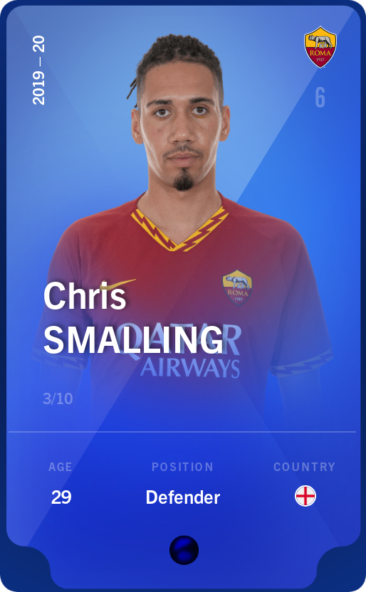 Sorare - Sorare Official - Chris Smalling 2019-20 • Super Rare 3/10 - NFT # 114257928587518016472223932511878260375463929051221938154329819208094257830686
