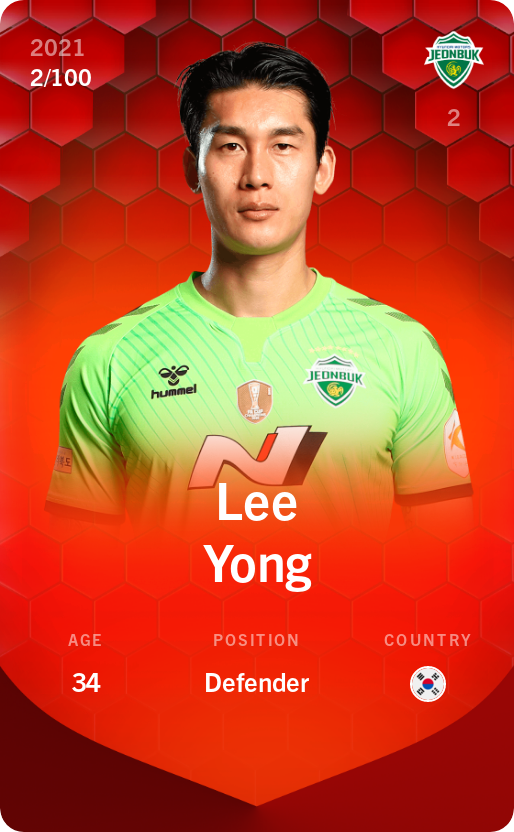 Sorare - Sorare Official - Lee Yong 2021-22 • Rare 2/100 - NFT # 56586473786744759065145880552310908144869816306966677929175860084346872422148