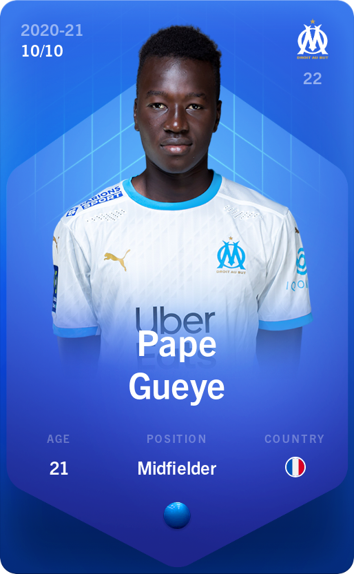 Sorare - Sorare Official - Pape Gueye 2020-21 • Super Rare 10/10 - NFT # 37971723653912913457994378436752679787150792722986439117512187058386472259759