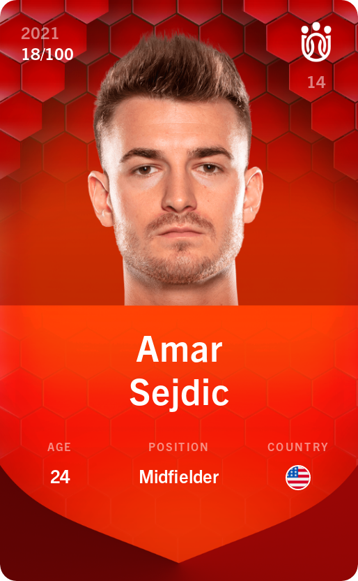 Sorare - Sorare Official - Amar Sejdic 2021-22 • Rare 18/100 - NFT # 11094429313449670507353610876366168399425885404854780336425936305427297598436
