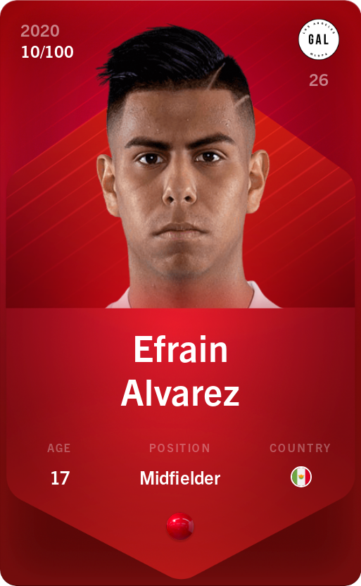 Sorare - Sorare Official - Efrain Alvarez 2020-21 • Rare 10/100 - NFT # 69723484889074164713480925042298351160249481580082985196646395220432209800804