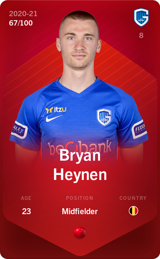 Sorare - Sorare Official - Bryan Heynen 2020-21 • Rare 67/100 - NFT # 4731046088297733604721118607648537552530211993744802518386731376476057537652