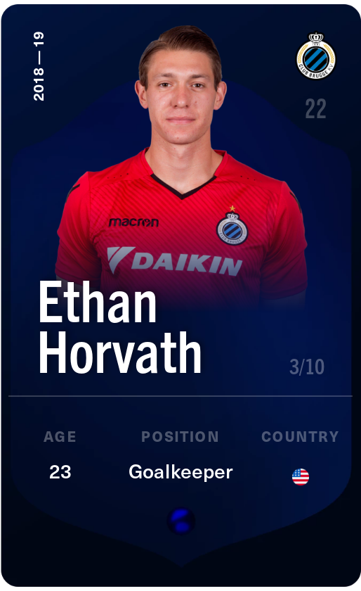 Sorare - Sorare Official - Ethan Horvath 2018-19 • Super Rare 3/10 - NFT # 94342907586168952012861454529274390009106091660794779172804727125879993156522