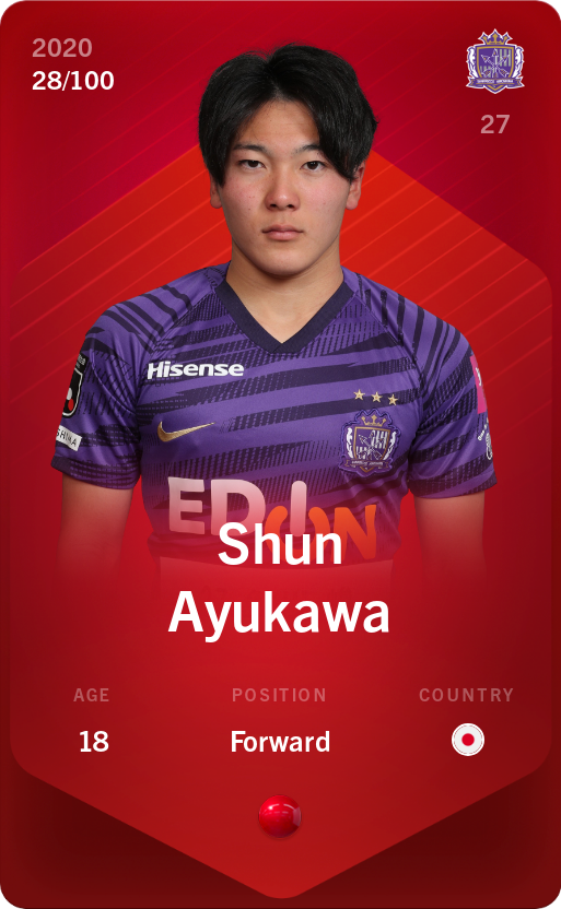 Sorare - Sorare Official - Shun Ayukawa 2020-21 • Rare 28/100 - NFT # 18097555131043430411839150318135962311875807746643951146981311321074606532231