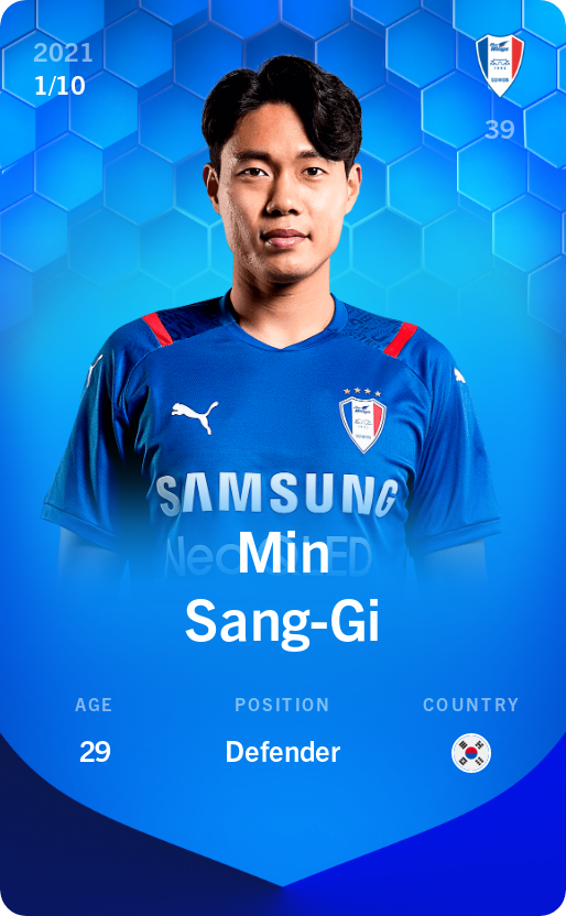 Sorare - Sorare Official - Min Sang-Gi 2021-22 • Super Rare 1/10 - NFT # 26196648541191442075897227247209597012144100974564895436705854434474072421444