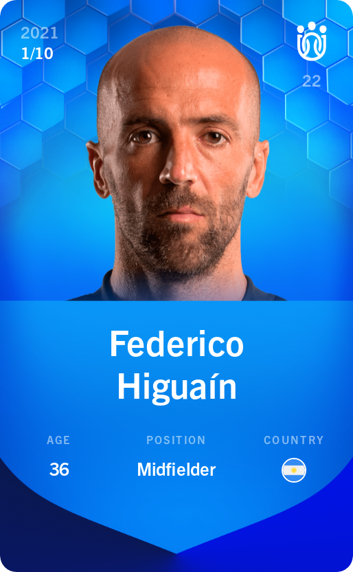 Sorare - Sorare Official - Federico Higuaín 2021-22 • Super Rare 1/10 - NFT # 3809431377870773535338337047473424665077682473565742273595658324175528338119