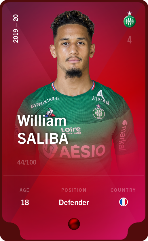 Sorare - Sorare Official - William Saliba 2019-20 • Rare 44/100 - NFT # 18585058347955465173423763693997488777003527028254035947353312315421867758800