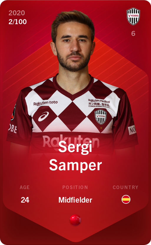Sorare - Sorare Official - Sergi Samper 2020-21 • Rare 2/100 - NFT # 97483716265110289057885049428277067368360824258074377080477491592159029474640