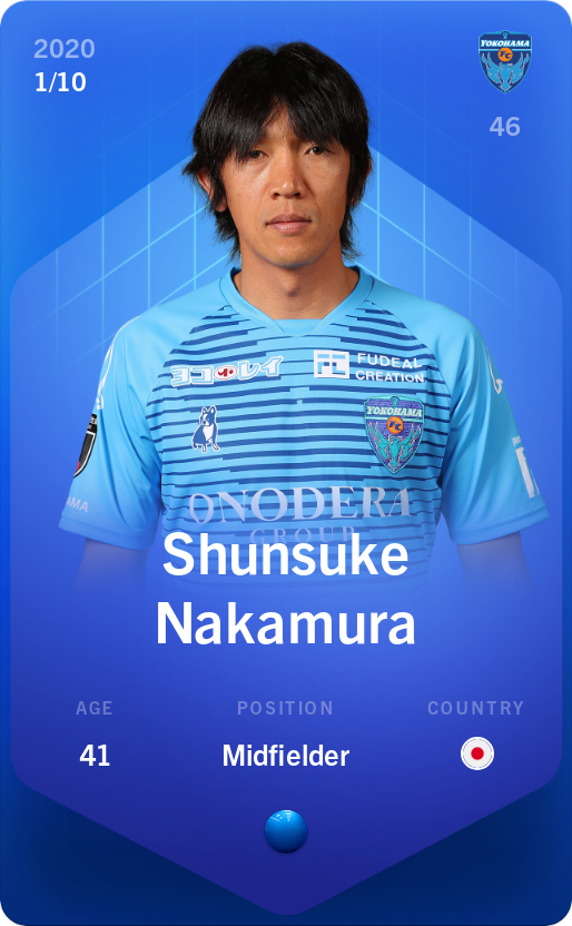 Sorare - Sorare Official - Shunsuke Nakamura 2020-21 • Super Rare 1/10 - NFT # 79590262326109423233747394752199946413339836366938910025506698929579427537727