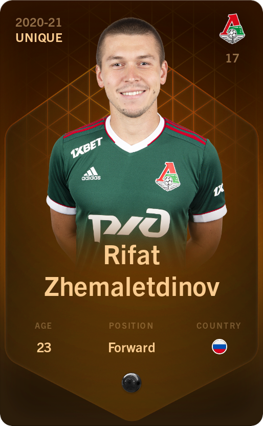 Sorare - Sorare Official - Rifat Zhemaletdinov 2020-21 • Unique - NFT # 107098634837901317568408222080522997548215172819569024365937921024621596295936