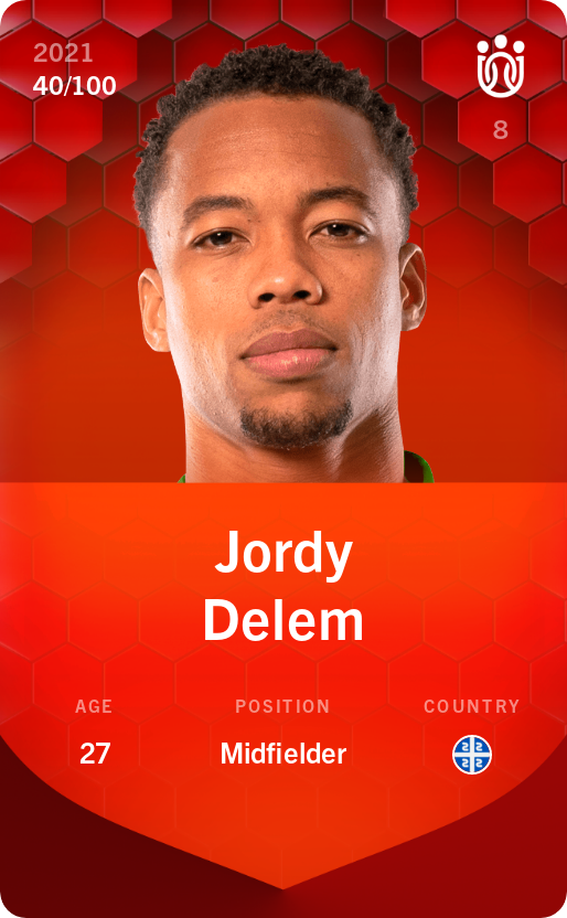 Sorare - Sorare Official - Jordy Delem 2021-22 • Rare 40/100 - NFT # 93386166743396011039481437431740671330836122126944544404723868854184298080606