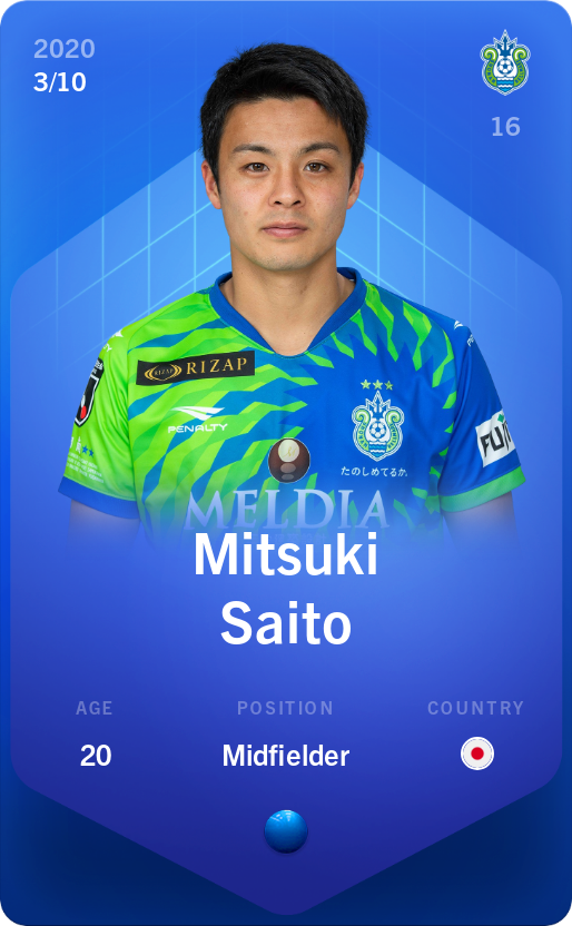 Sorare - Sorare Official - Mitsuki Saito 2020-21 • Super Rare 3/10 - NFT # 3922053809458560054979170004277287946097598158816498474547709701467179989252