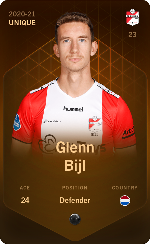 Sorare - Sorare Official - Glenn Bijl 2020-21 • Unique - NFT # 112336767151658779945265021352697534916395812690947480041824412191213953983535