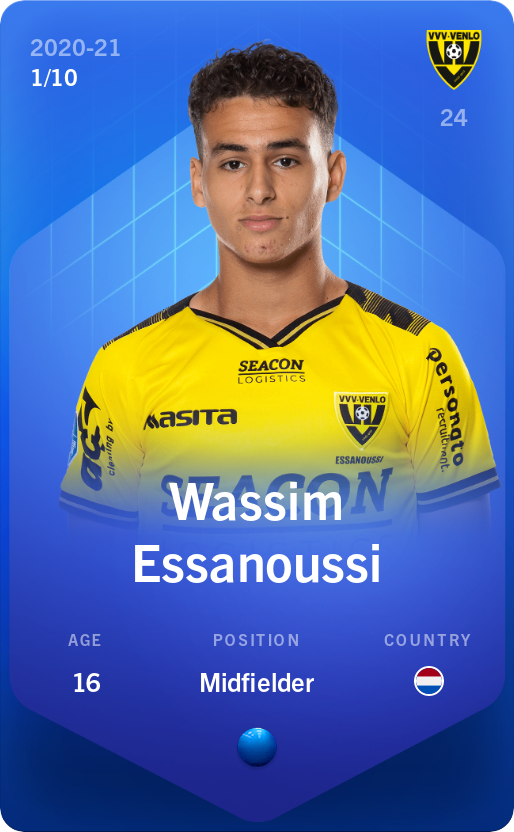 Sorare - Sorare Official - Wassim Essanoussi 2020-21 • Super Rare 1/10 - NFT # 4828630100640262500037395044680140612438456727964457517169778581355888665047