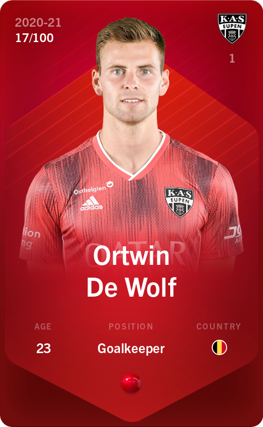 Sorare - Sorare Official - Ortwin De Wolf 2020-21 • Rare 17/100 - NFT # 1562970336053542674754538101282568539132948489830144794284854483294104168195