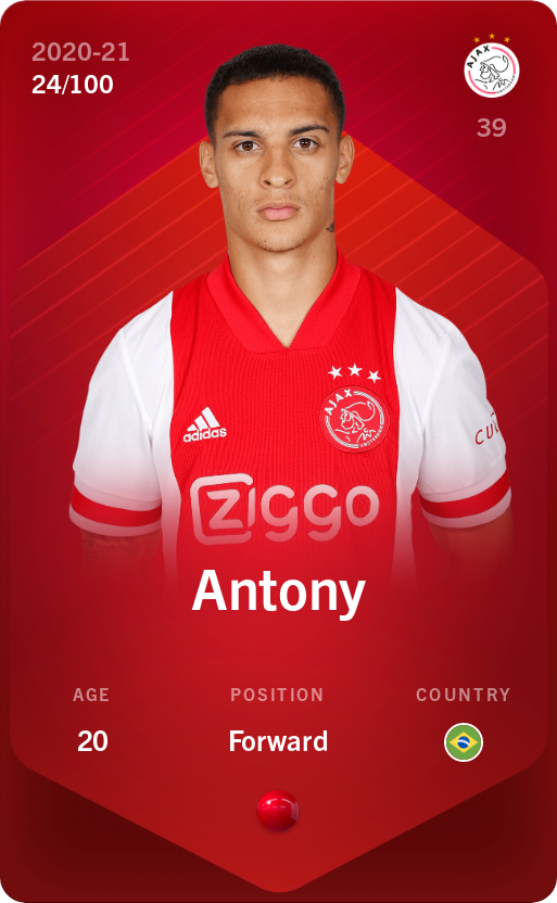 Sorare - Sorare Official - Antony 2020-21 • Rare 24/100 - NFT # 33109260376792126236646143582726853109451070579705885368017903610264367662126