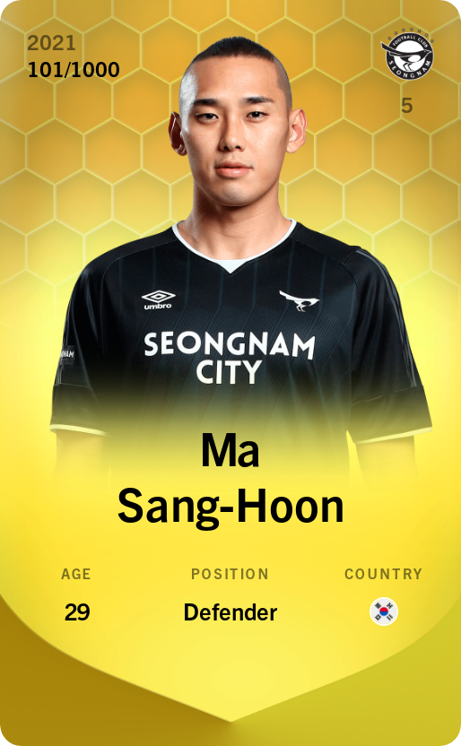 Sorare - Sorare Official - Ma Sang-Hoon 2021-22 • Limited 101/1000 - NFT # 71735872329819550705337141104803479578200770371239355824642387197805912900661