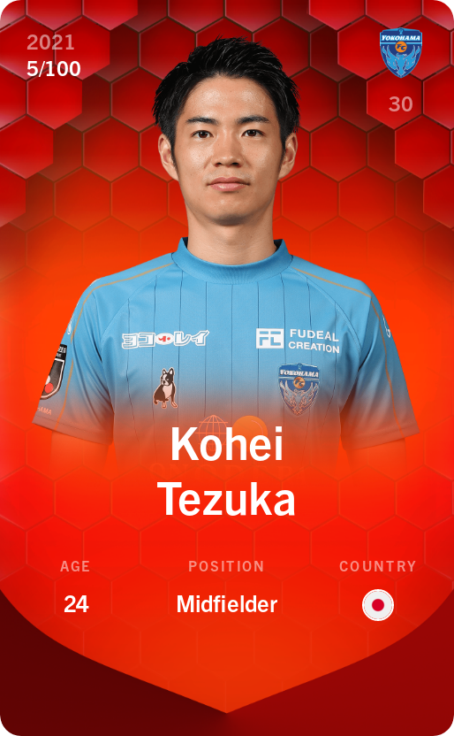 Sorare - Sorare Official - Kohei Tezuka 2021-22 • Rare 5/100 - NFT # 28619228113386757905693963209982134428496746007941528507865410293657263647084