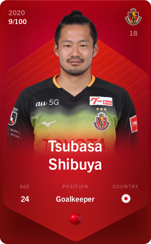Sorare - Sorare Official - Tsubasa Shibuya 2020-21 • Rare 9/100 - NFT # 82525833938944819095502587727835302631429308385307497765309179301458258412831
