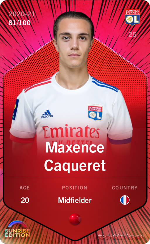 Sorare - Sorare Official - Maxence Caqueret 2020-21 • Rare 81/100 - NFT # 72492010297727496165491553889491937689973137373654688570857481765496387037957