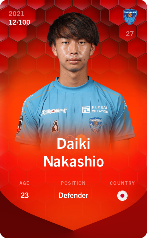 Sorare - Sorare Official - Daiki Nakashio 2021-22 • Rare 12/100 - NFT # 22269548047603948145378191205817081366882404761880043740536943619929100284645